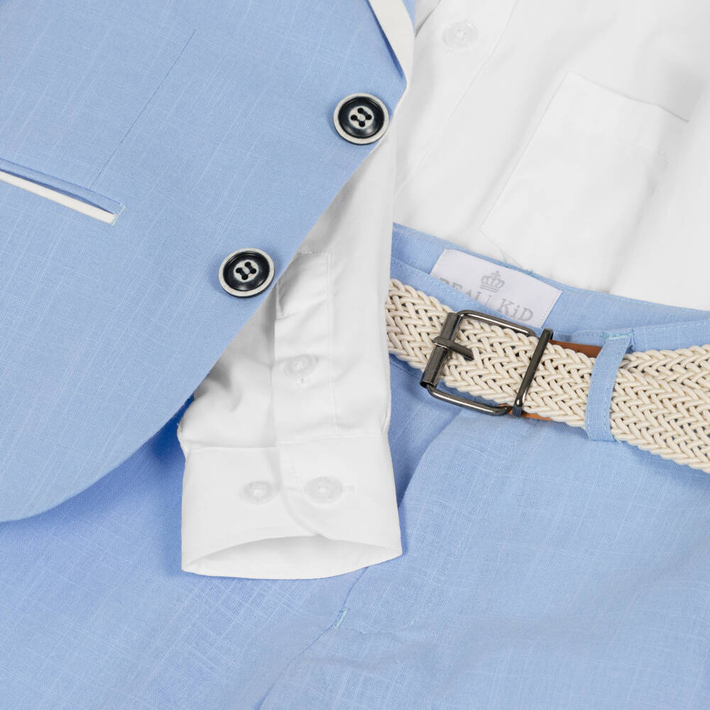 Beau KiD-طقم شورت قطن لون أزرق للأولاد | Childrensalon