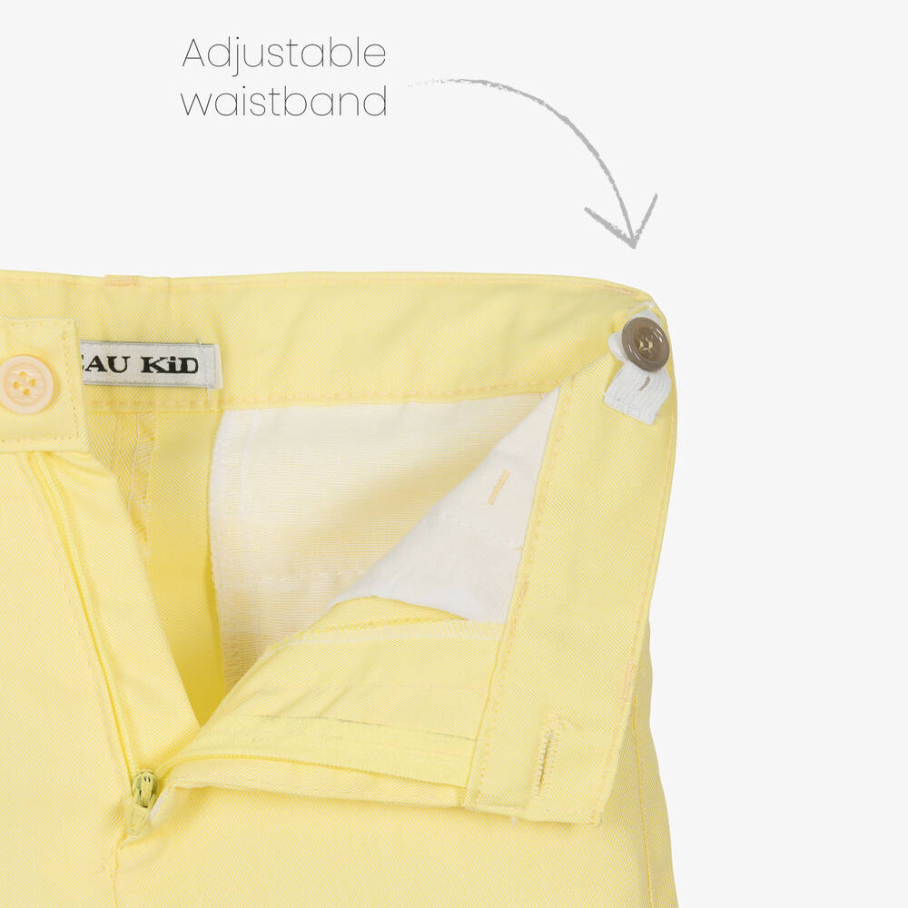 Beau KiD-Boys White & Yellow Shorts Set | Childrensalon