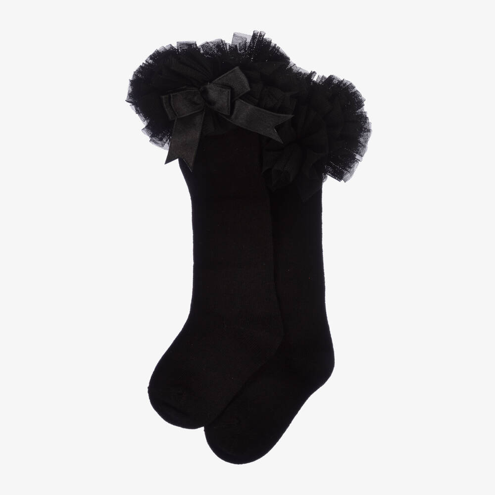 Beau KiD-Черные гольфы из хлопка для девочек | Childrensalon