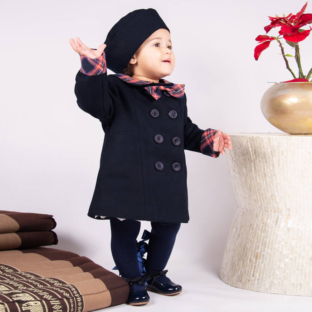 Beau KiD-كولون بفيونكة ساتان وقطن لون كحلي | Childrensalon