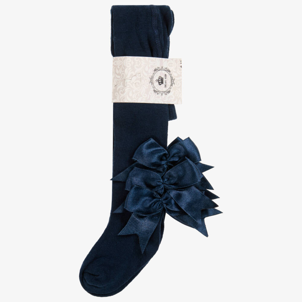 Beau KiD-Синие хлопковые колготки для девочек | Childrensalon