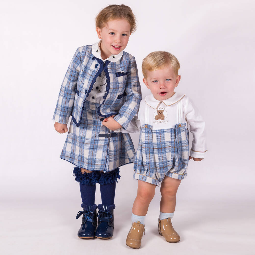 Beau KiD-Girls Blue Leather Boots | Childrensalon