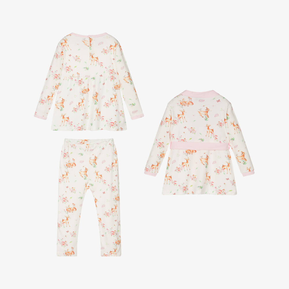 Beau KiD-Кремовый комплект с пижамой из хлопка для девочек | Childrensalon