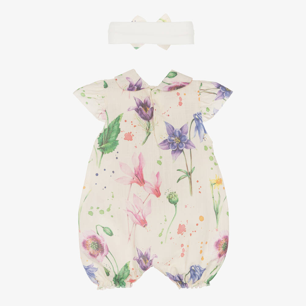 Beau KiD-Кремовый песочник из хлопка с повязкой | Childrensalon