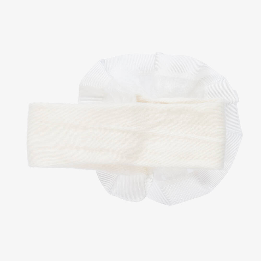 Beau KiD-طوق للرأس قطن محبوك لون عاجي للمولودات | Childrensalon