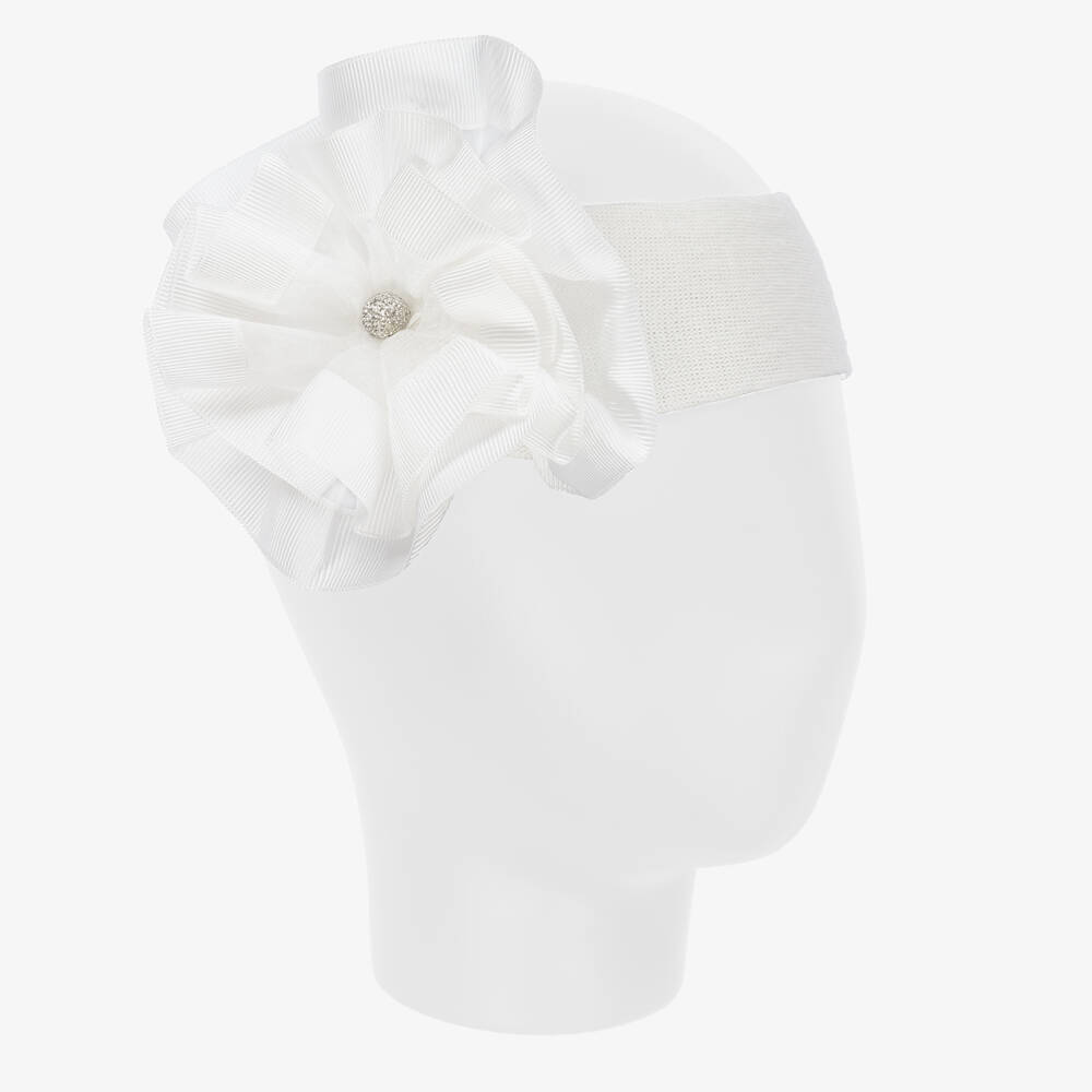 Beau KiD-طوق للرأس قطن محبوك لون عاجي للمولودات | Childrensalon