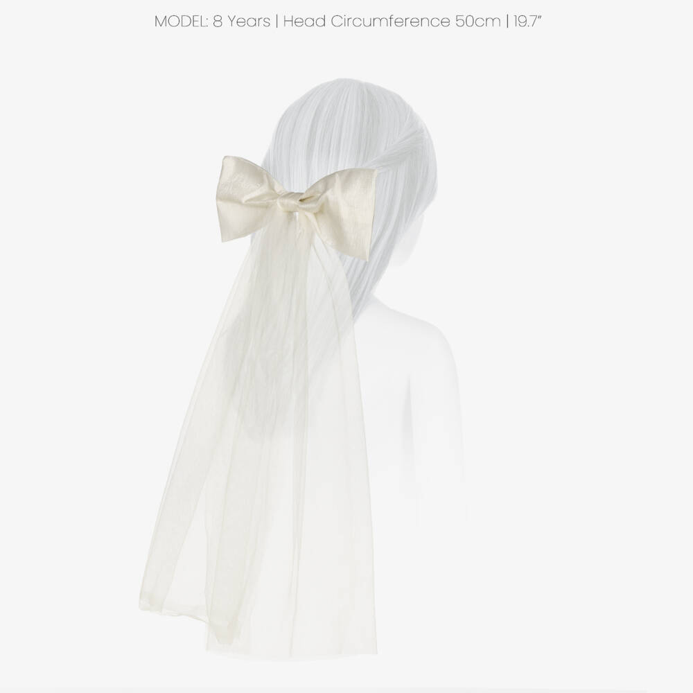 Beau KiD-Girls Ivory Sequin Embellished Tulle Dress & Hair Bow | Childrensalon