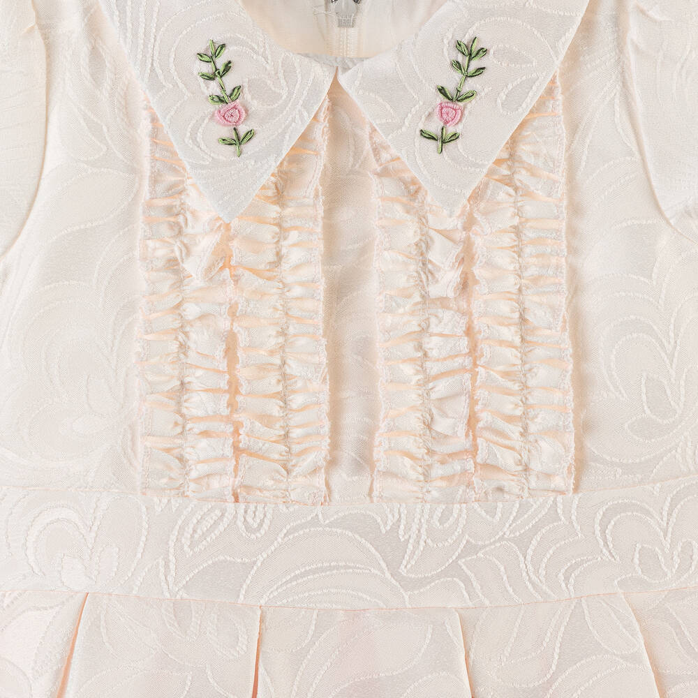 Beau KiD-فستان بطبعة تيدي بير جاكار لون عاجي | Childrensalon