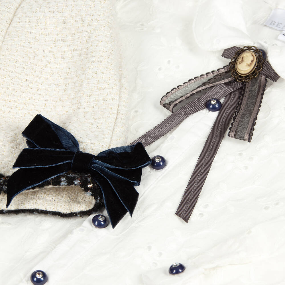 Beau KiD-Girls Ivory Tweed Shorts Set | Childrensalon