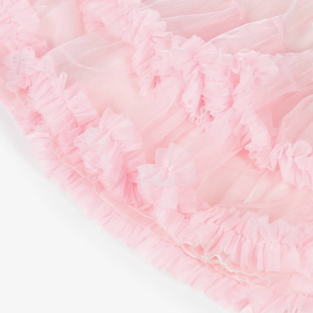 Beau KiD-فستان تول بفيونكة لون زهري فاتح للبنات | Childrensalon