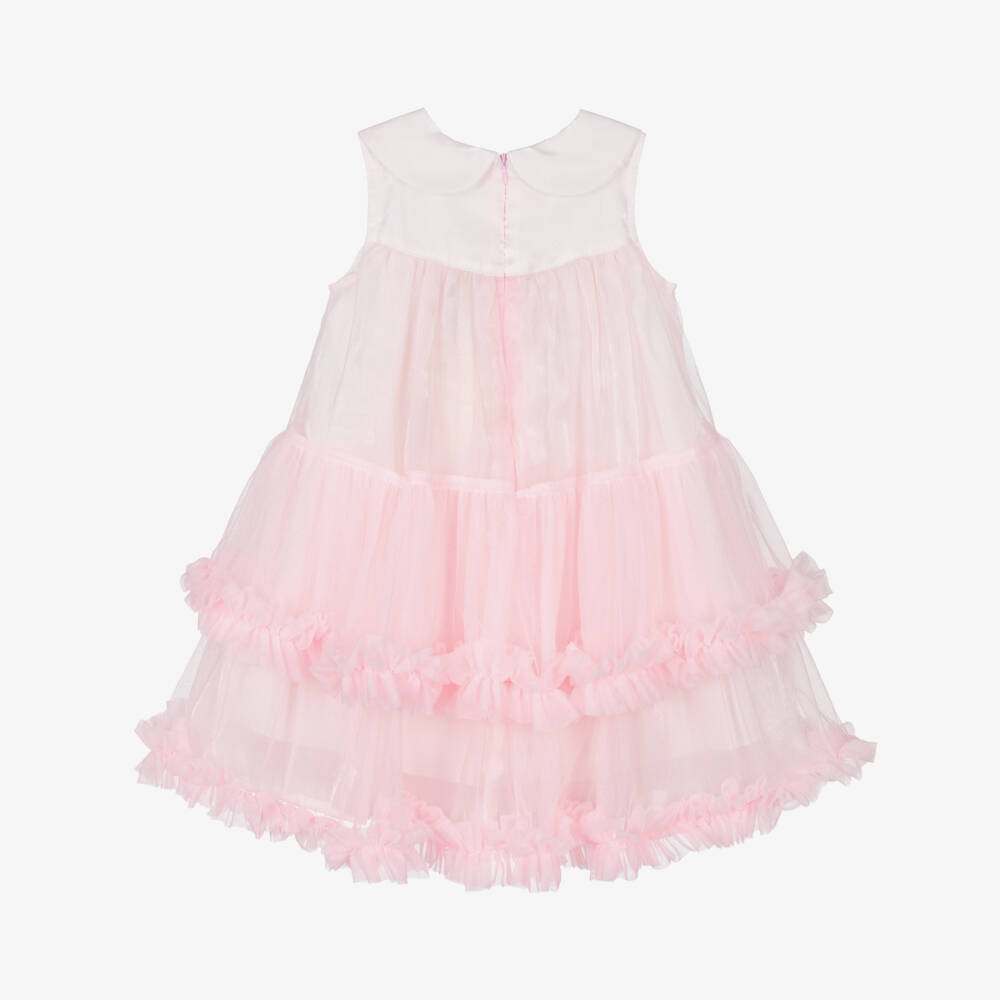 Beau KiD-فستان تول بفيونكة لون زهري فاتح للبنات | Childrensalon