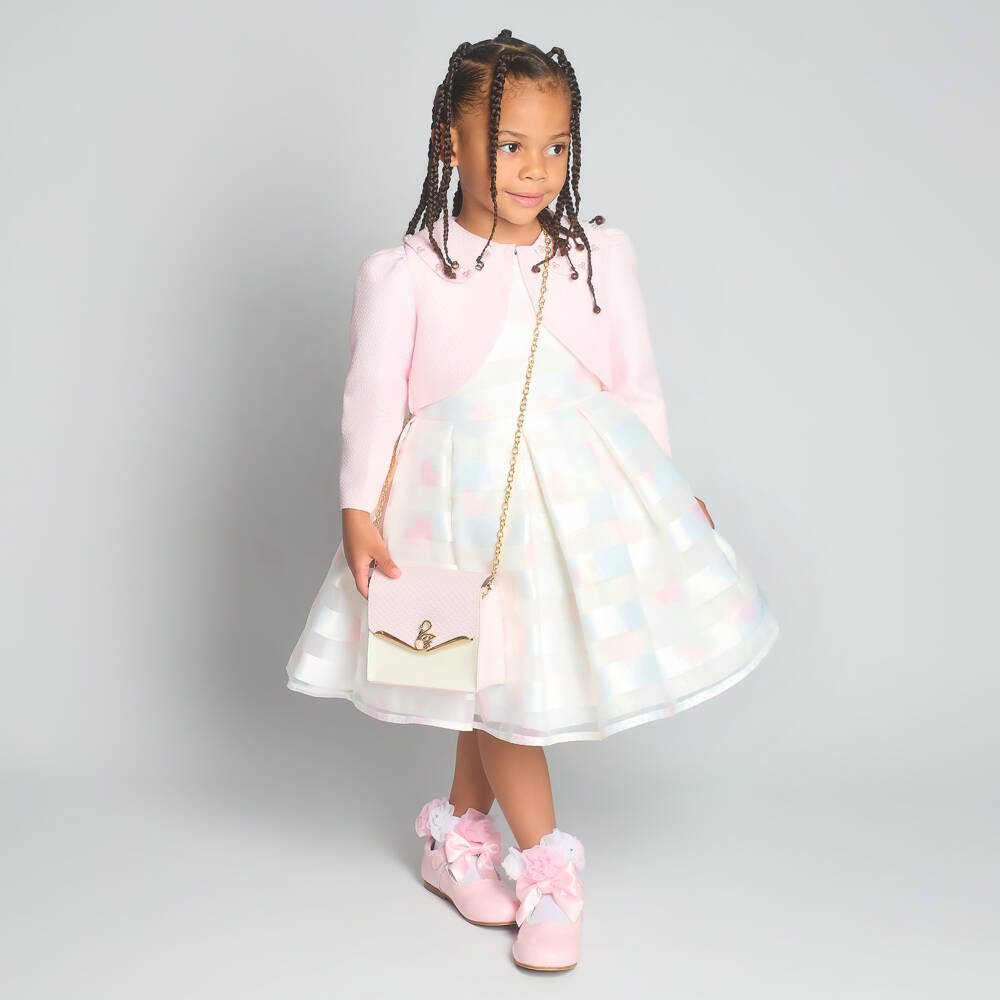 Beau KiD-طقم فستان تول وجاكيت لون زهري فاتح للبنات | Childrensalon