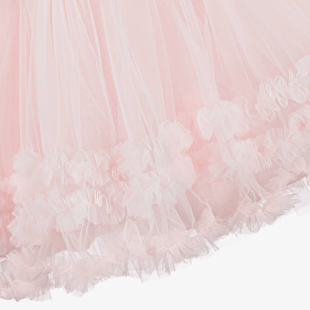 Beau KiD-Girls Pale Pink Tulle Dress & Hair Clip Set | Childrensalon