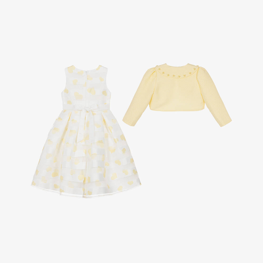 Beau KiD-Girls Pale Yellow Tulle Dress & Cropped Jacket Set | Childrensalon