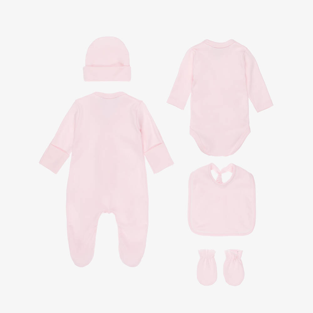 Beau KiD-Girls Pink Cotton Babysuit Set | Childrensalon