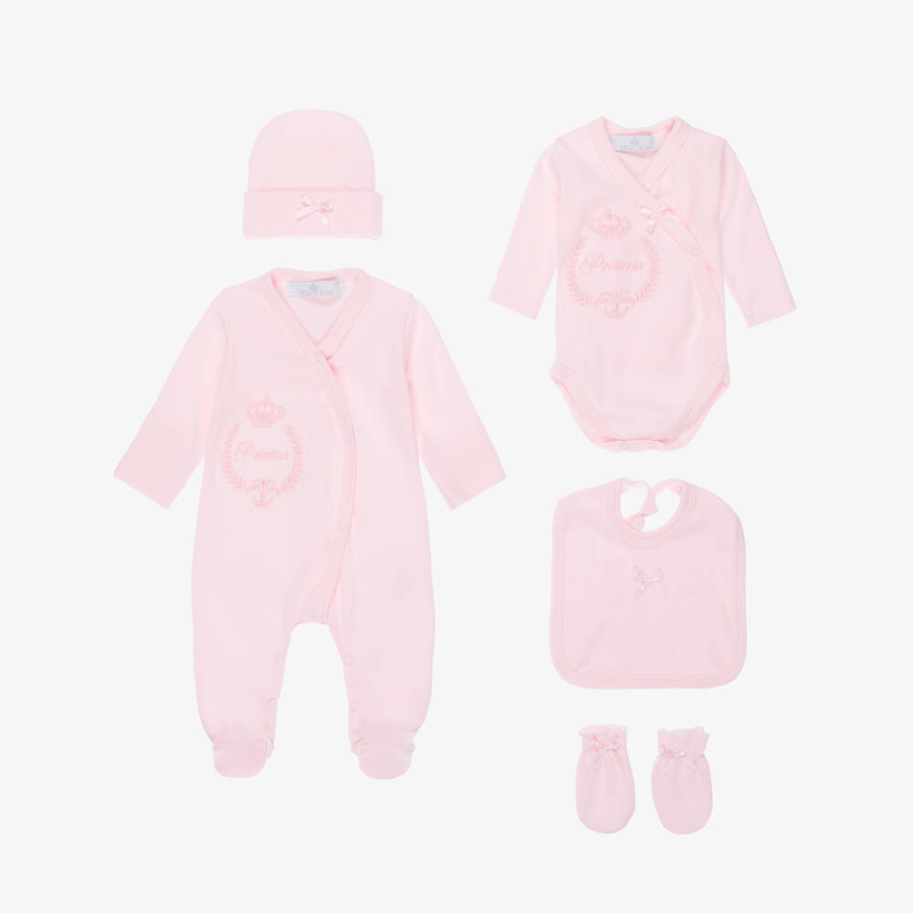 Beau KiD-Girls Pink Cotton Babysuit Set | Childrensalon