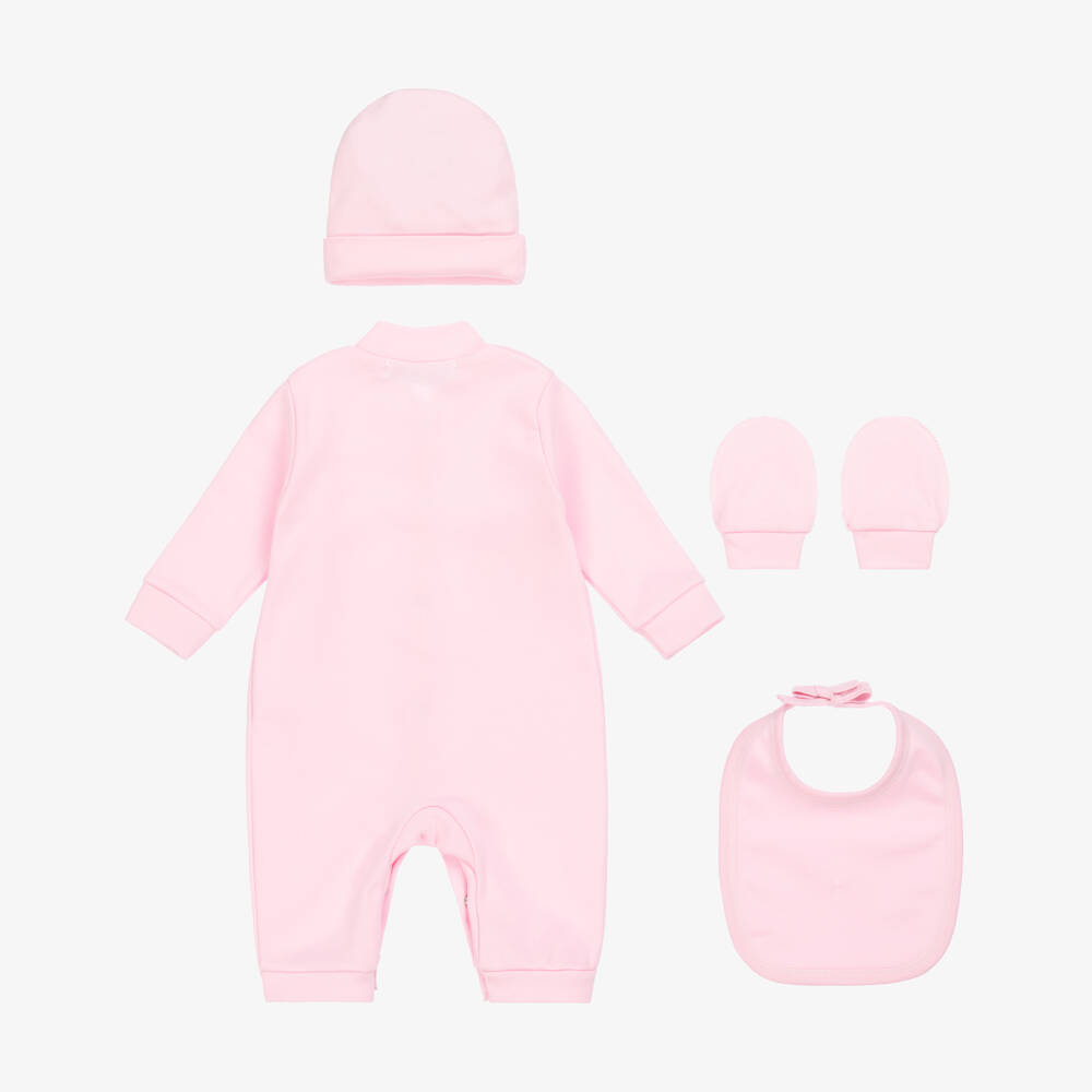 Beau KiD-طقم أفرول قطن لون زهري للمولودات | Childrensalon