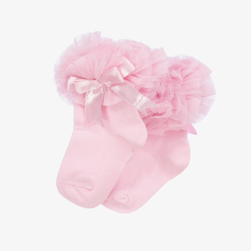 Beau KiD-Розовые хлопковые носки с рюшами | Childrensalon