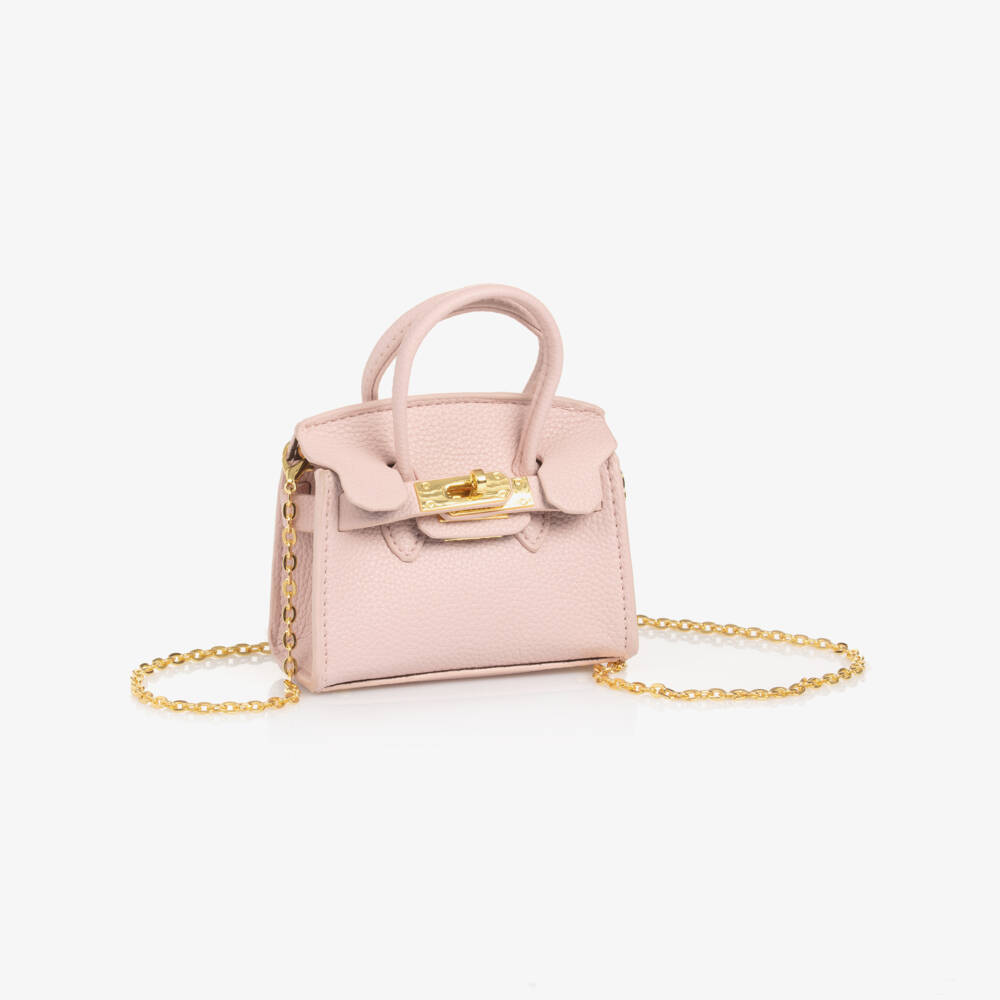 Beau KiD-Girls Pink Faux Leather Handbag (13cm) | Childrensalon