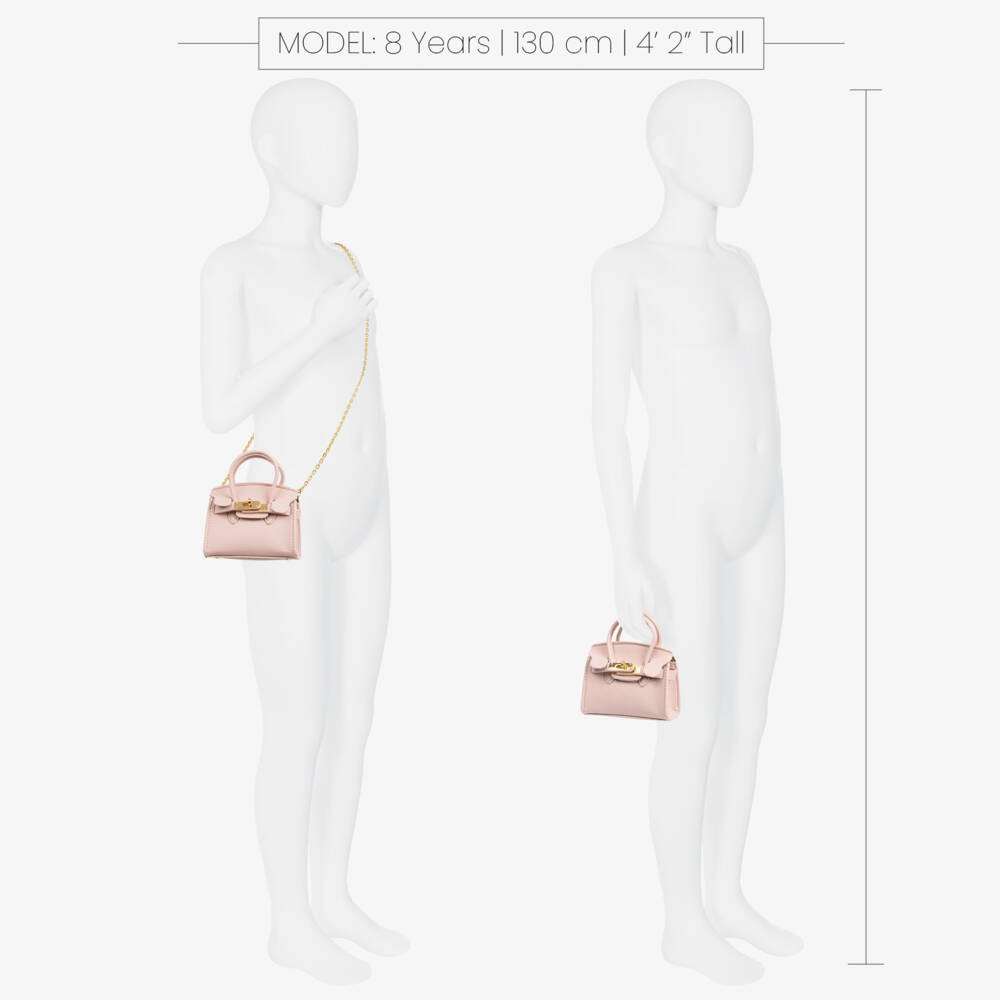 Beau KiD-Girls Pink Faux Leather Handbag (13cm) | Childrensalon