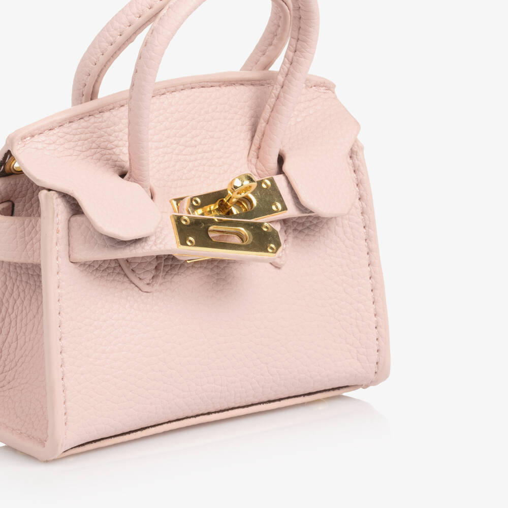 Beau KiD-Girls Pink Faux Leather Handbag (13cm) | Childrensalon