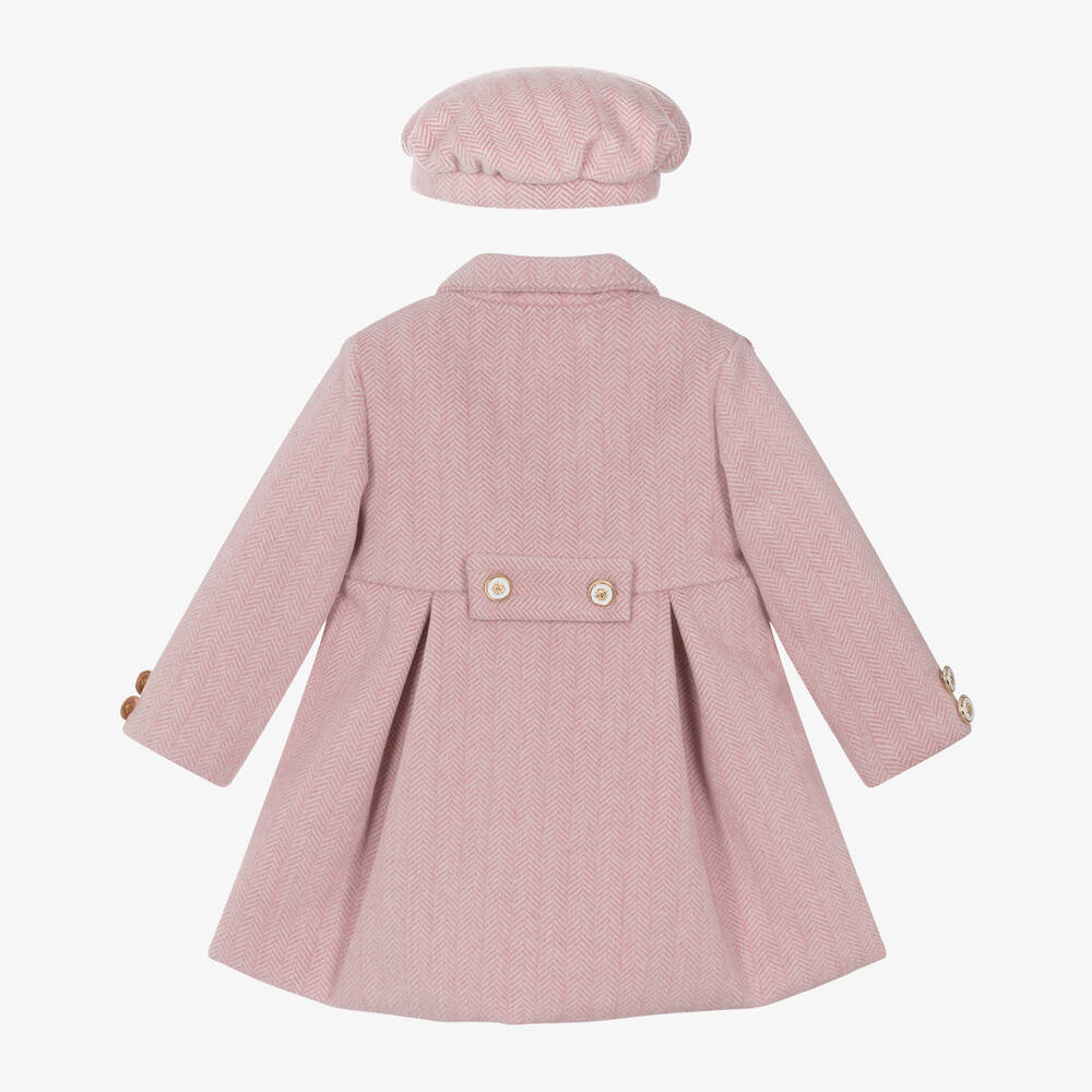 Beau KiD-Girls Pink Felted Coat & Hat Set | Childrensalon