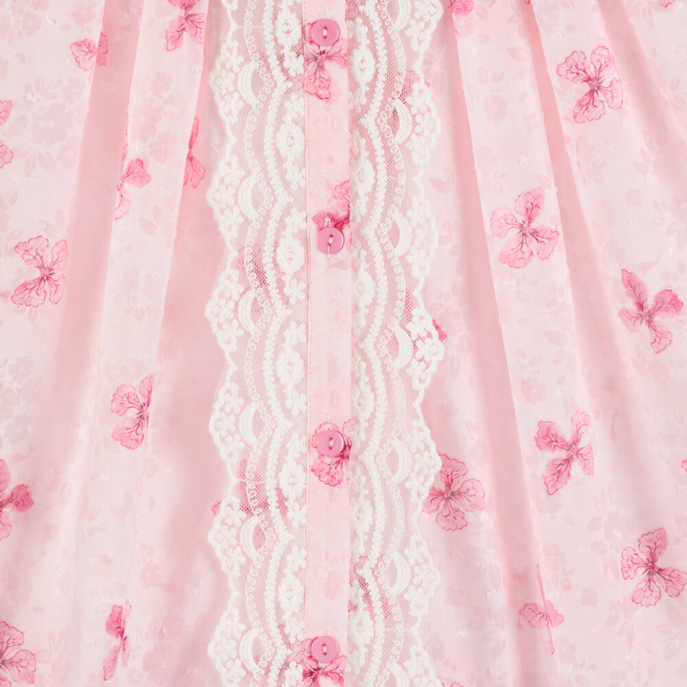 Beau KiD-Girls Pink Floral Print Nightdress Set | Childrensalon