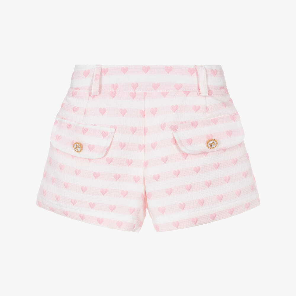 Beau KiD-Girls Pink Flowers & Hearts Shorts Set | Childrensalon