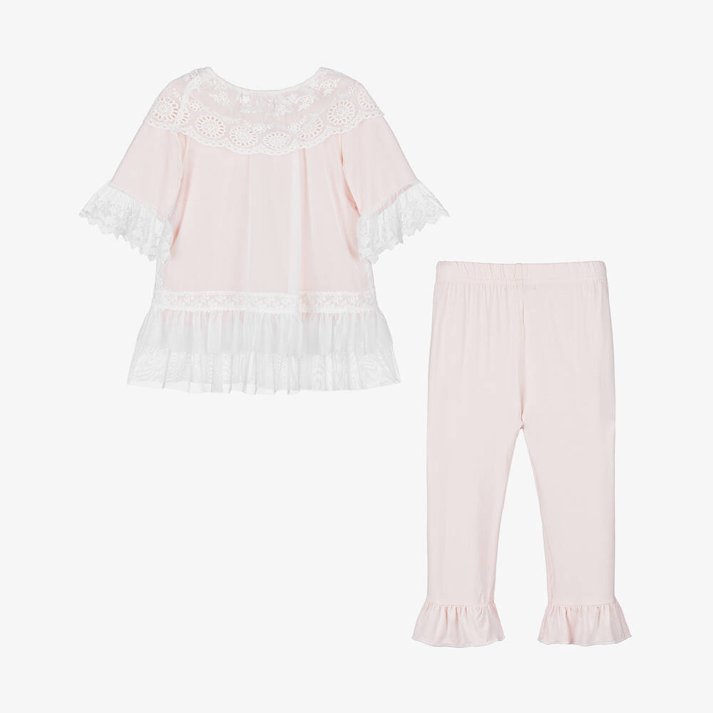 Beau KiD-Girls Pink Jersey & Tulle Pyjamas | Childrensalon