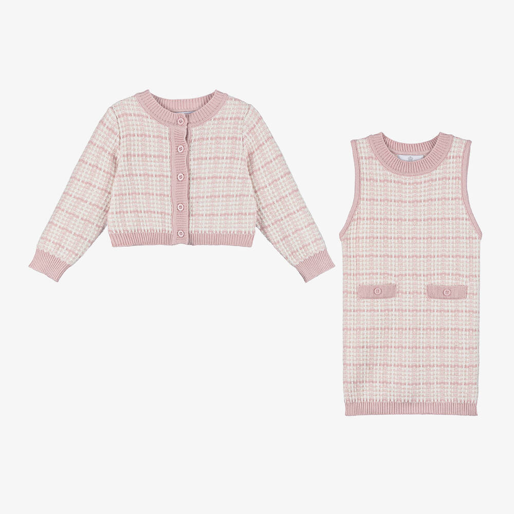 Beau KiD-طقم فستان محبوك لون زهري | Childrensalon