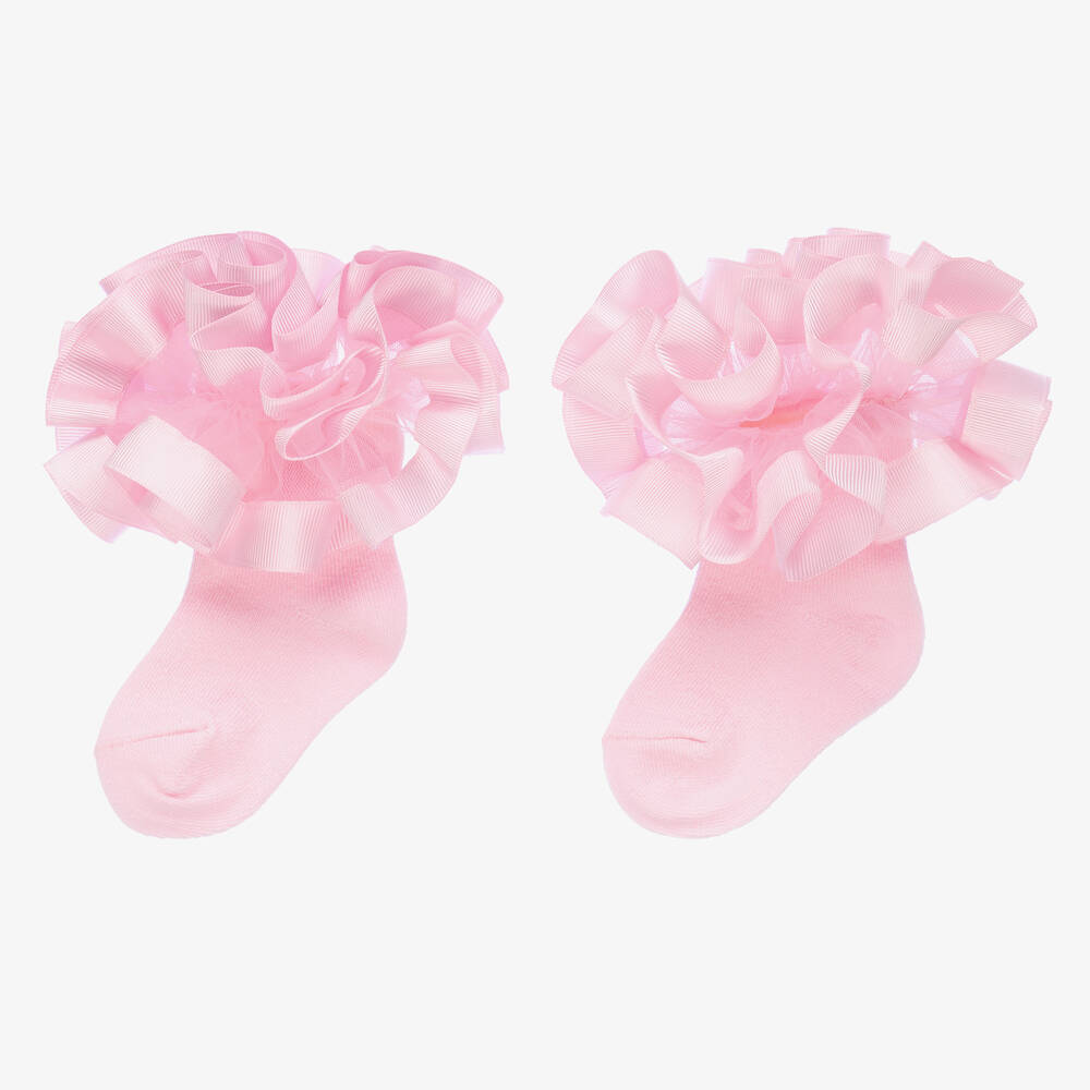 Beau KiD-Розовые хлопковые носки с рюшами | Childrensalon