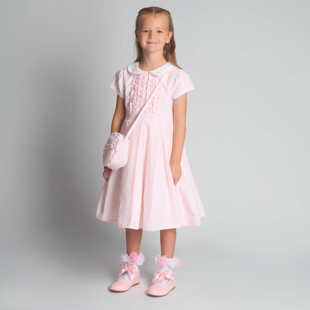 Beau KiD-Платье и сумочка розовые в полоску для девочек | Childrensalon