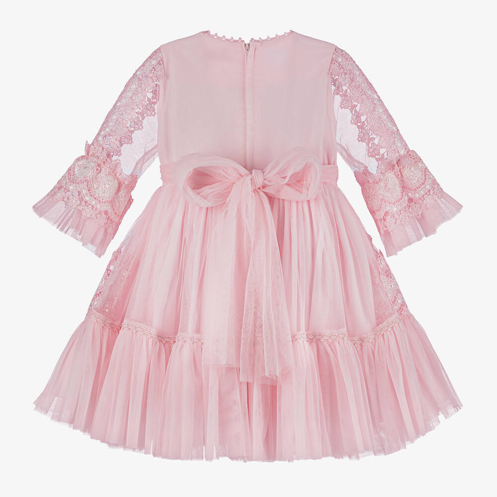 Beau KiD-فستان تول ودانتيل لون زهري | Childrensalon