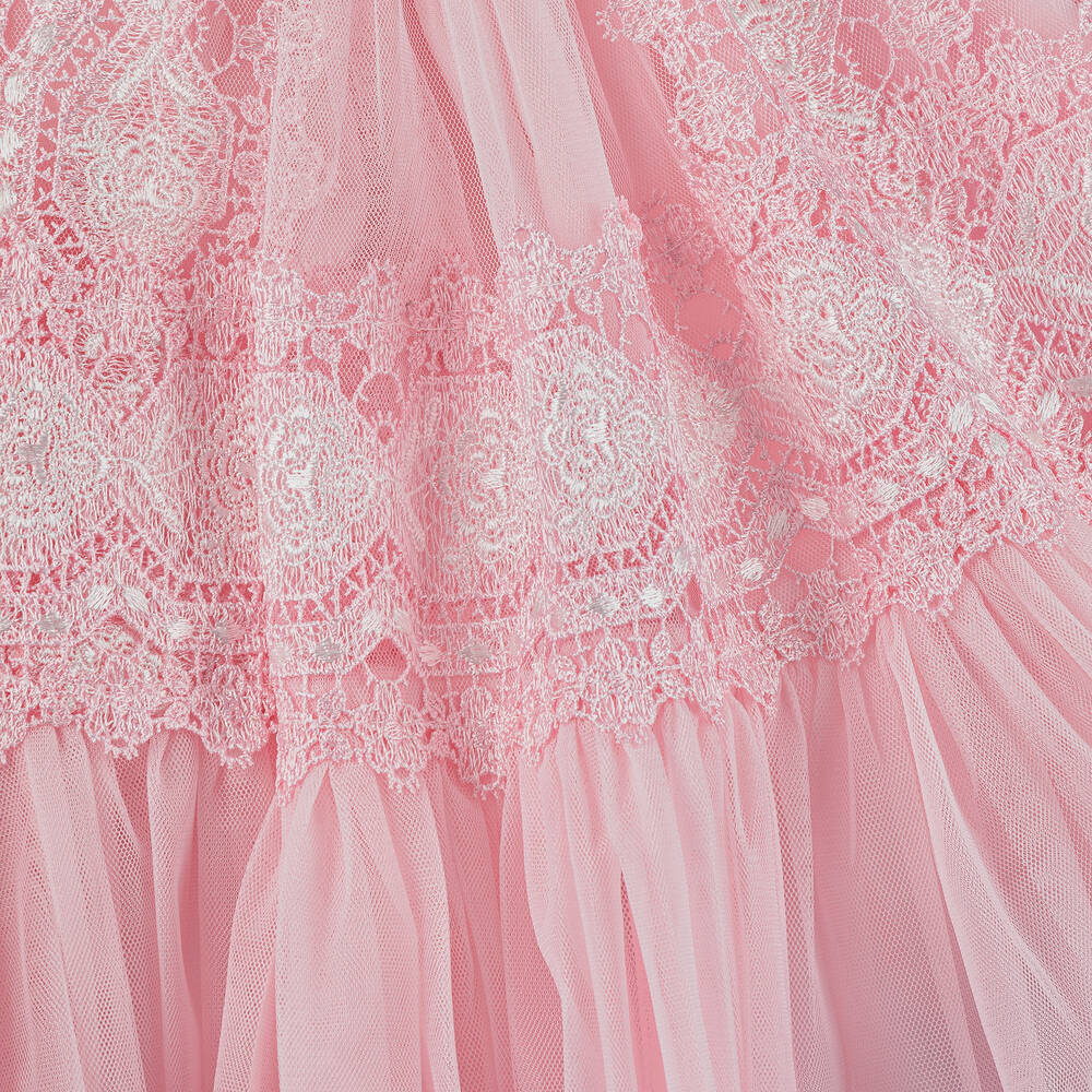 Beau KiD-فستان تول ودانتيل لون زهري | Childrensalon