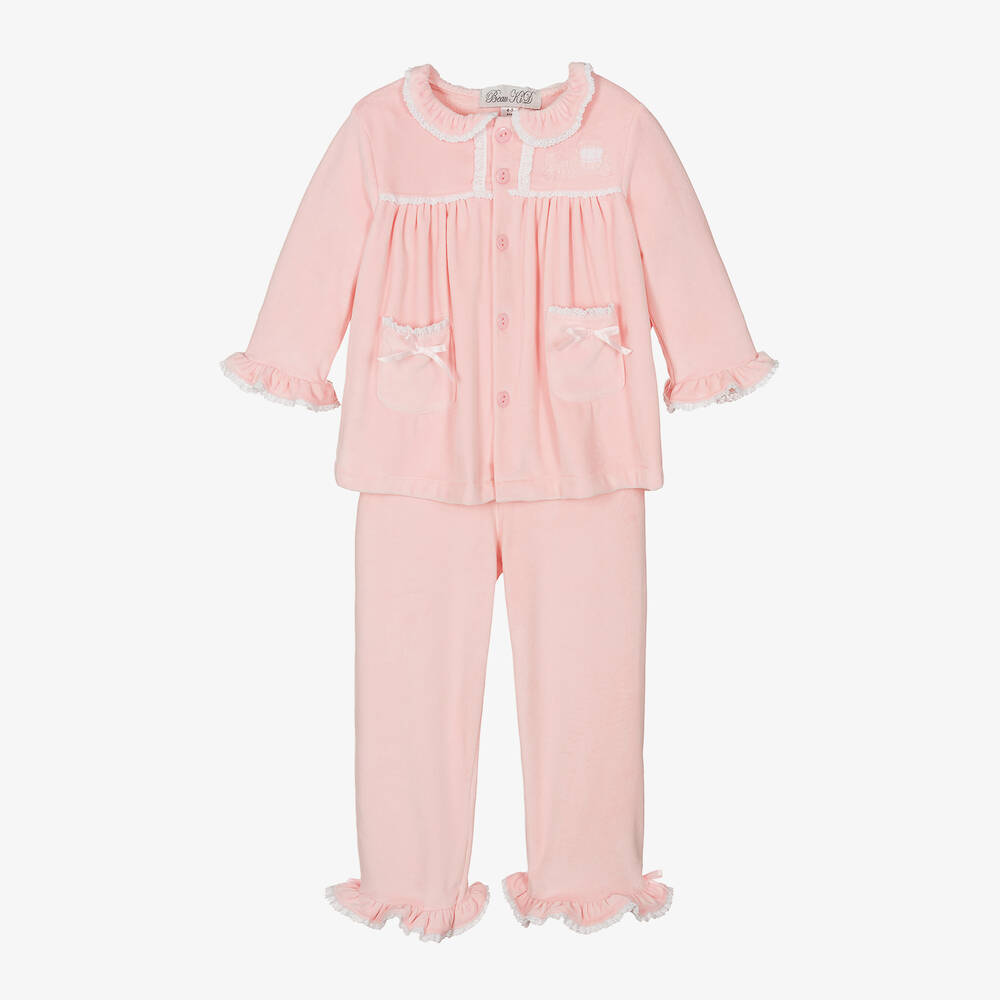 Beau KiD-Girls Pink Velour Pyjamas | Childrensalon