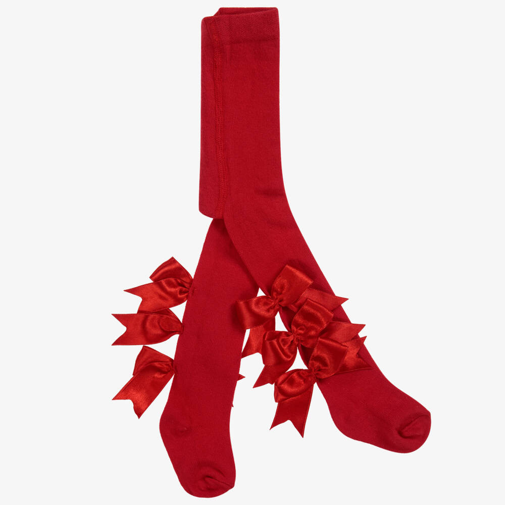 Beau KiD-Красные хлопковые колготки для девочек | Childrensalon