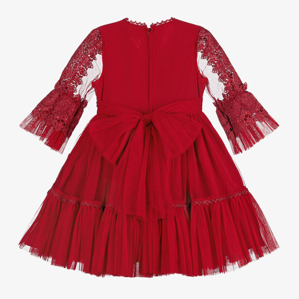 Beau KiD-Girls Red Tulle & Lace Dress | Childrensalon
