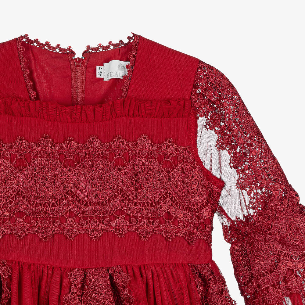 Beau KiD-Girls Red Tulle & Lace Dress | Childrensalon