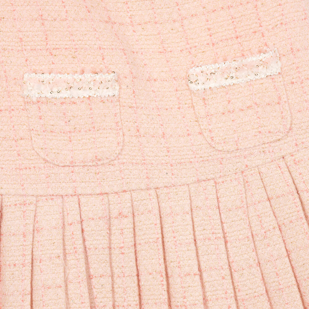 Beau KiD-Girls Shimmery Pink Tweed Jacket & Dress Set | Childrensalon
