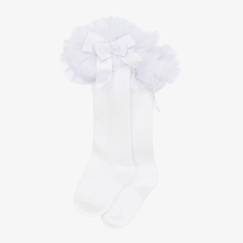 Beau KiD-Белые хлопковые носки с рюшами для девочек | Childrensalon