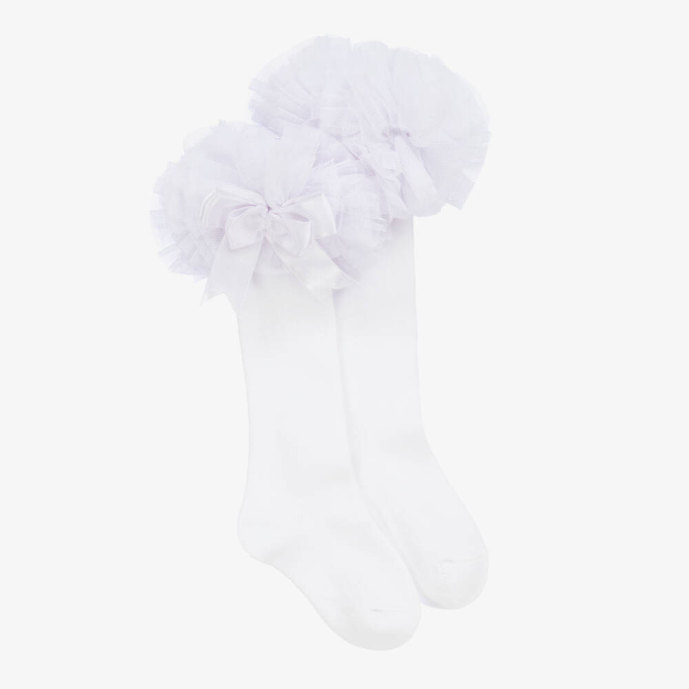 Beau KiD-Белые хлопковые носки с рюшами для девочек | Childrensalon