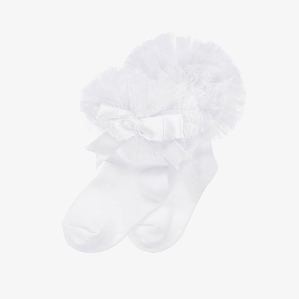 Beau KiD-Белые хлопковые носки с рюшами | Childrensalon