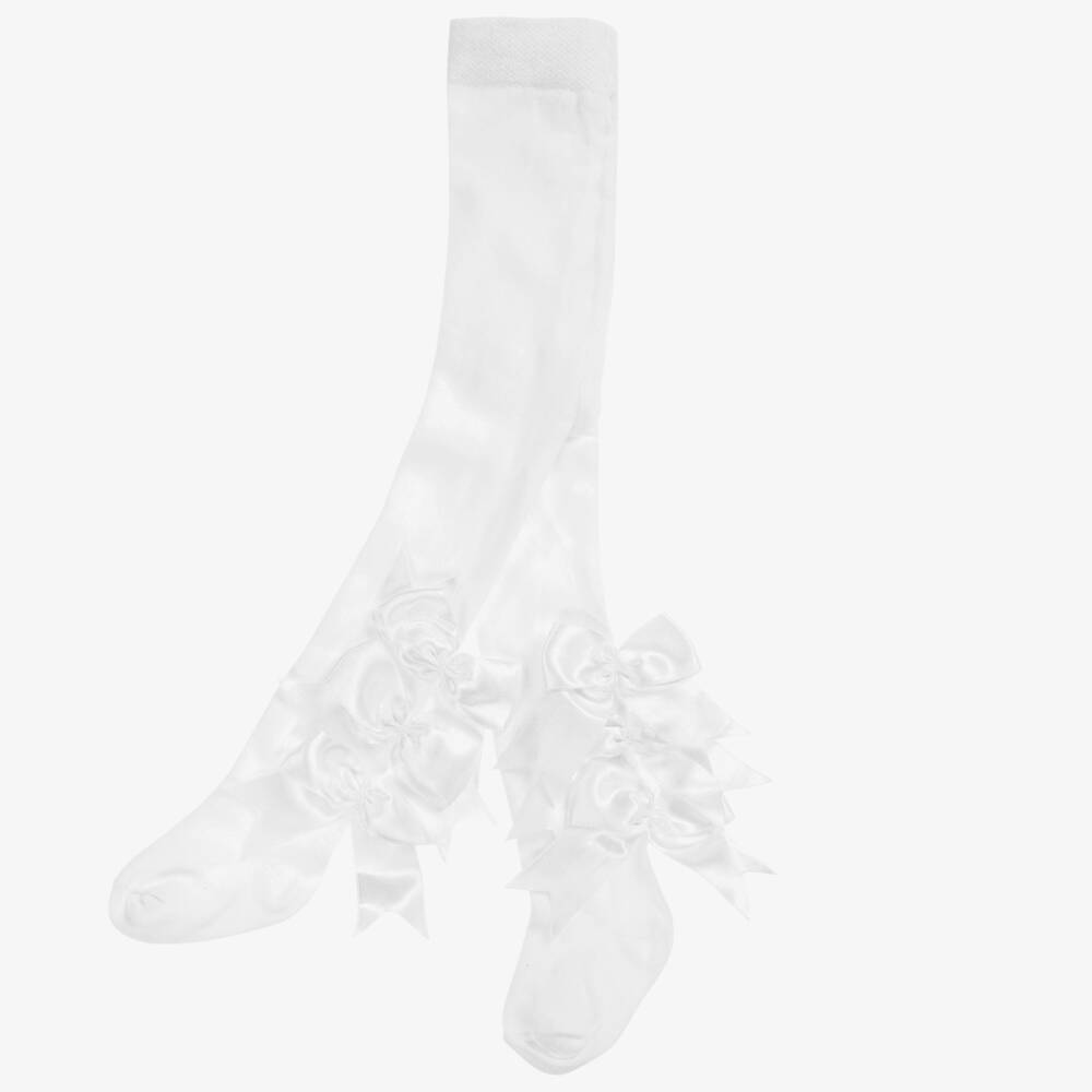 Beau KiD-Белые хлопковые колготки для девочек | Childrensalon