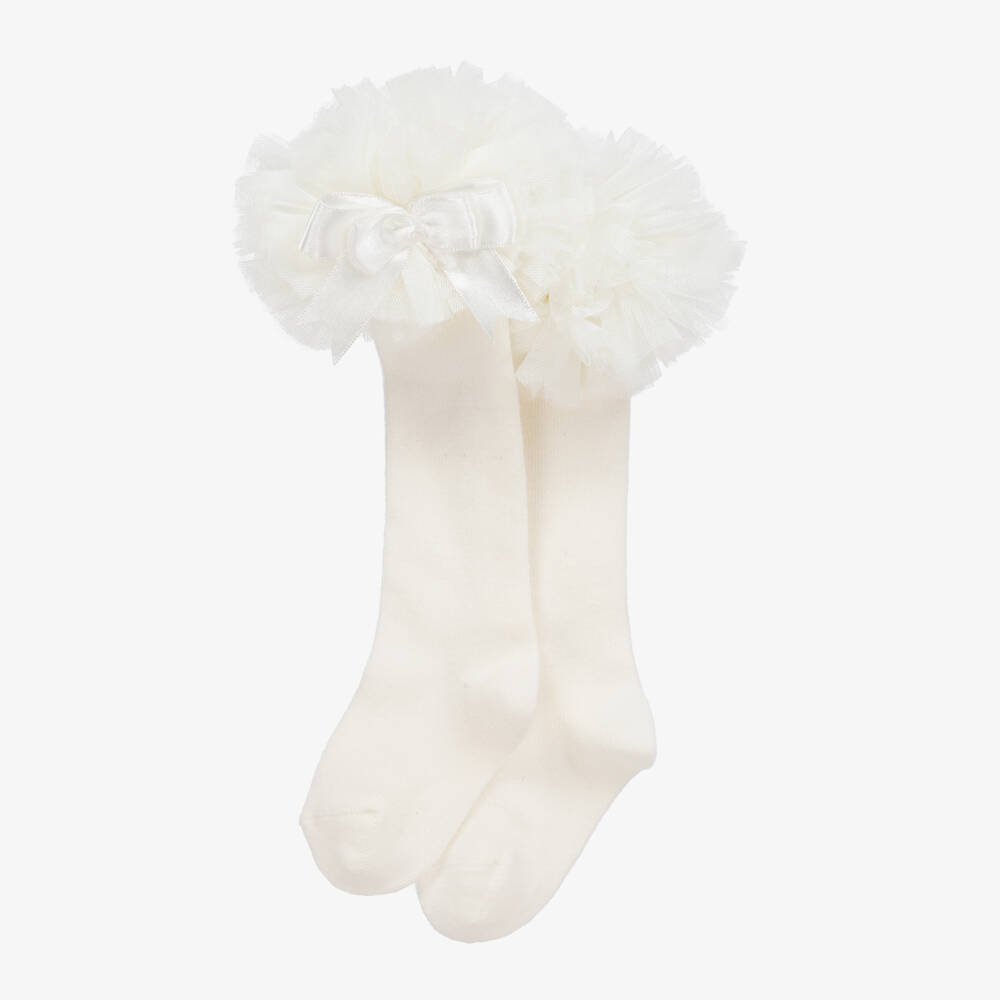 Beau KiD-Кремовые гольфы из хлопка и тюля | Childrensalon