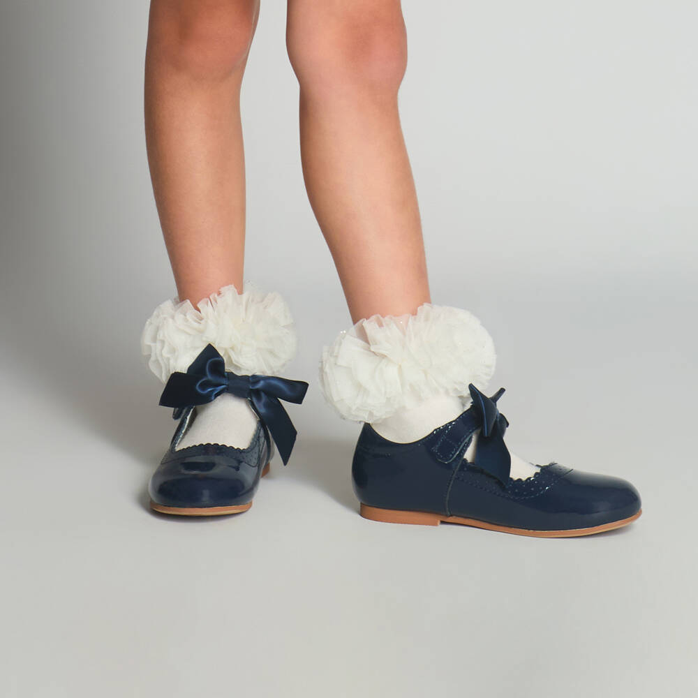 Beau KiD-Кремовые носки из хлопка и тюля | Childrensalon