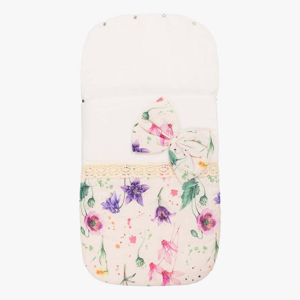 Beau KiD-Ivory Floral Baby Nest (72cm) | Childrensalon