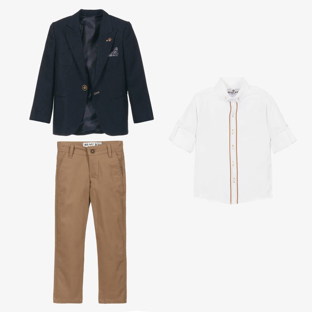 Beau KiD-Сине-бежевый костюм | Childrensalon