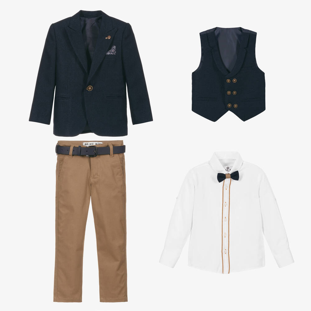 Beau KiD-Сине-бежевый костюм | Childrensalon