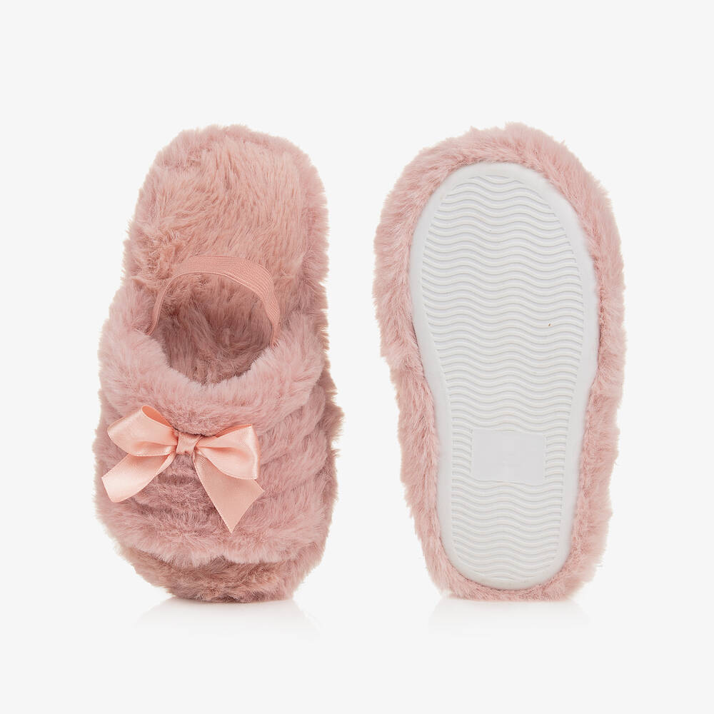 Beau KiD-Розовые тапочки с искусственным мехом | Childrensalon