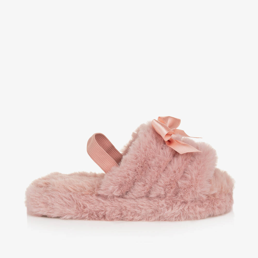 Beau KiD-Розовые тапочки с искусственным мехом | Childrensalon